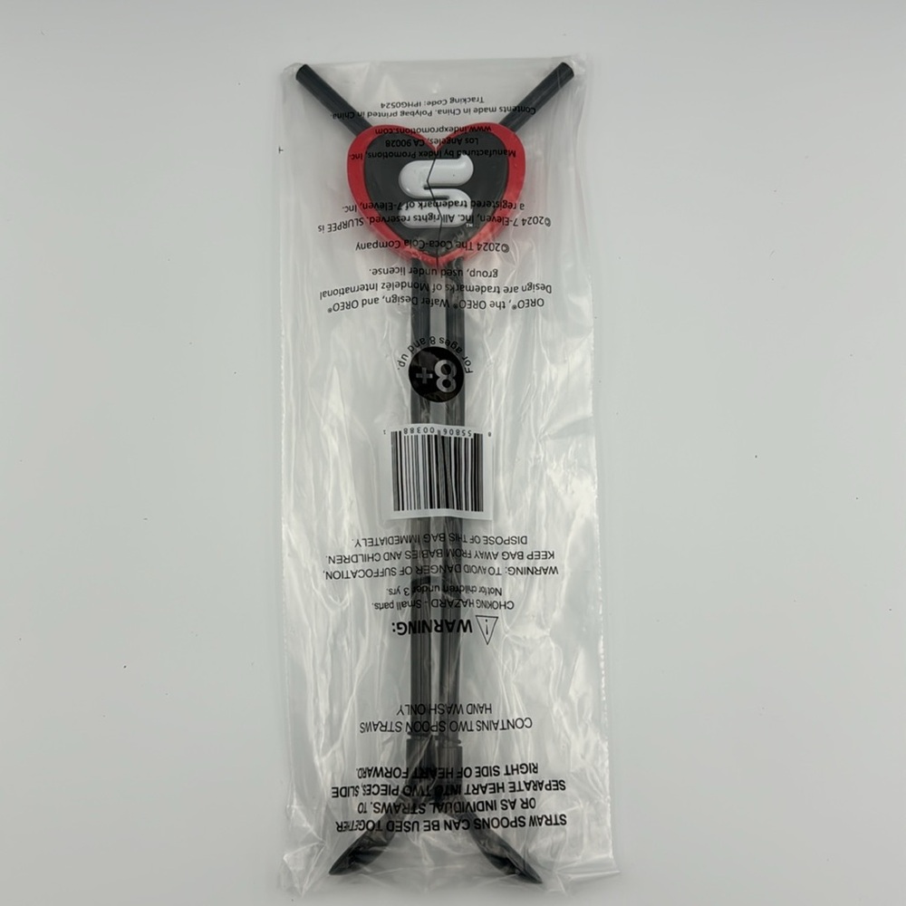 7 Eleven Coca Cola Oreo Slurpee Heart Double Scoop Straw NEW - Picture 3 of 6